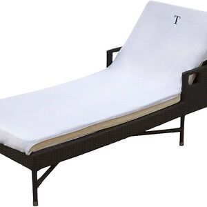 Superior monogram T White Lounge chair Cover size 32”x102 pk 3